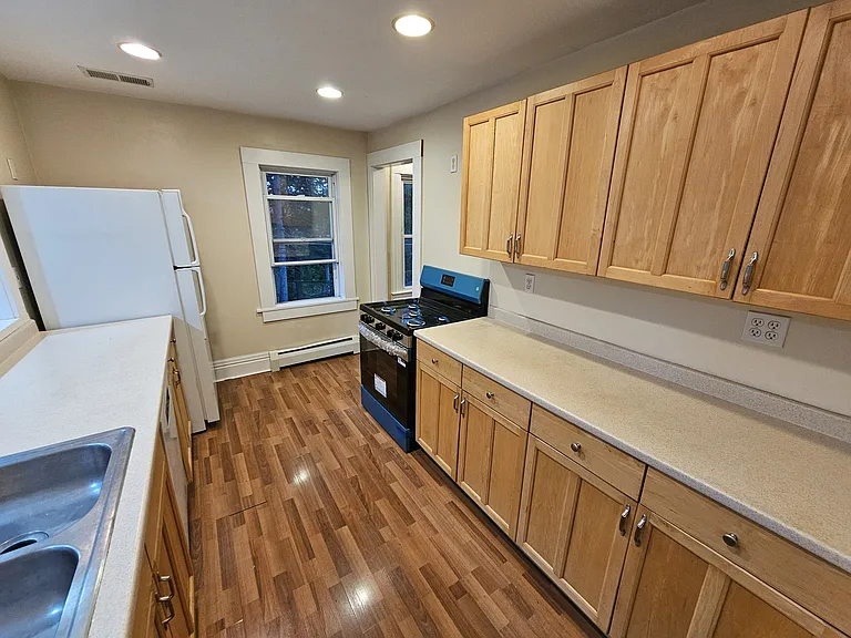 Kitchen with new stove