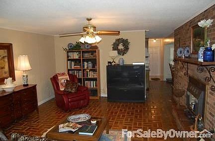 Great Room
						:
						roomy, brick floors, brick fireplace