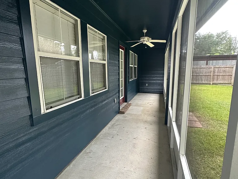 Screened back patio