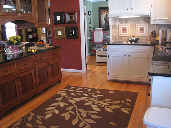 kitchen opens to sunroom