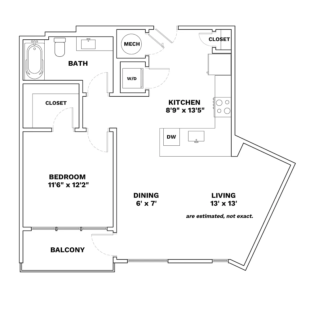 Floor plan 1x1 - 782sqft - A3 - Designer