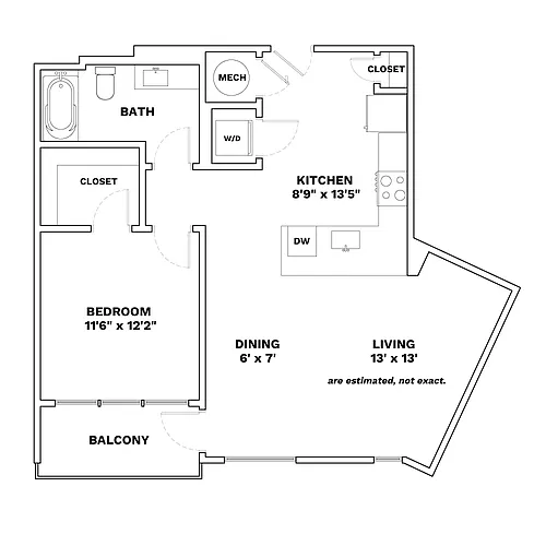 Floor plan 1x1 - 782sqft - A3 - Designer