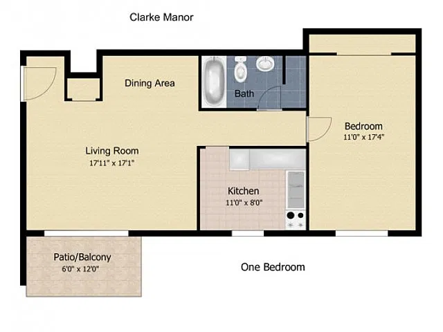 Floor plan 1 Bedroom