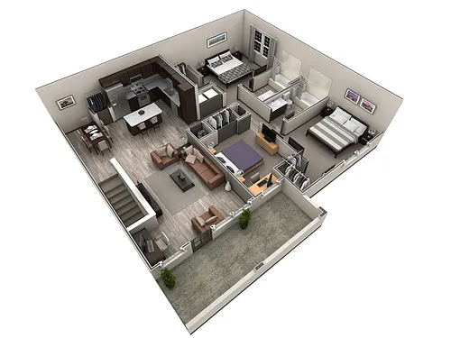 Floor plan 3 BR Grand Overlook