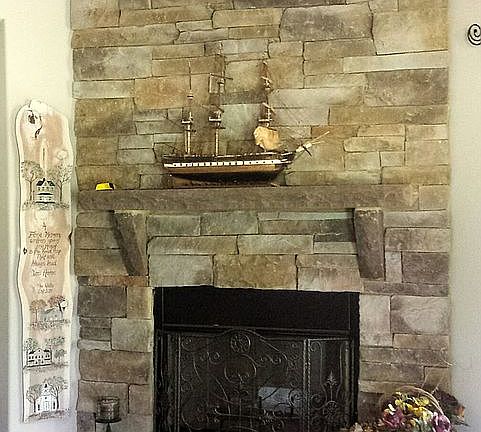 Stone gas fire place