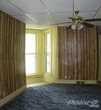 Bay window; This is the old carpet.