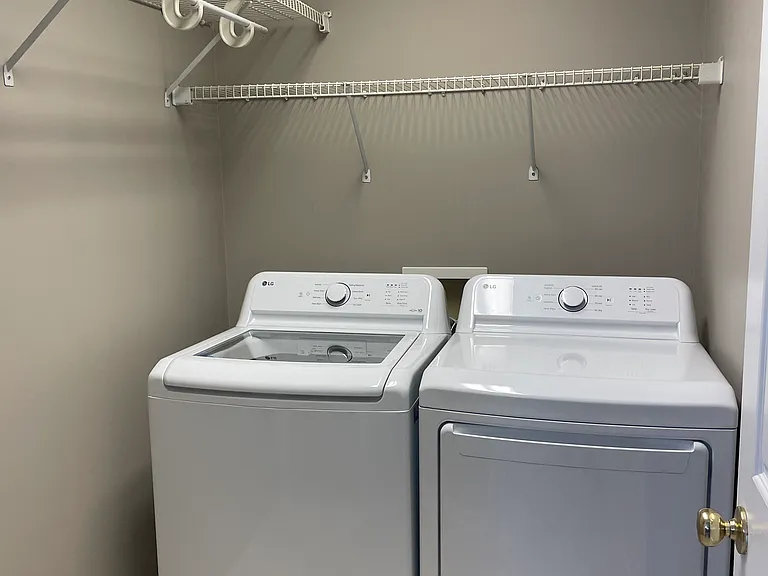 Brand new washer and dryer are included in the large laundry rom