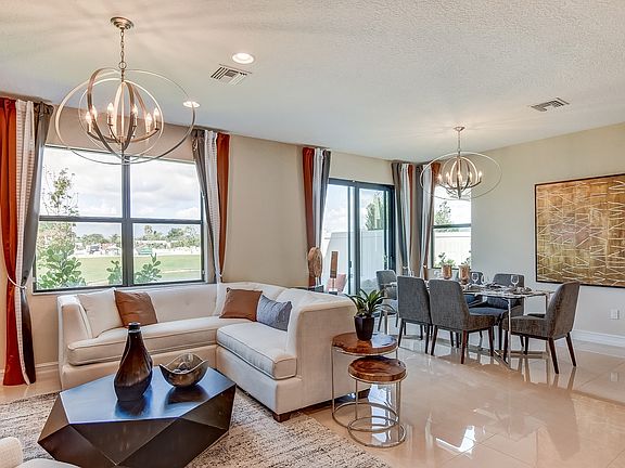 Great room adjacent to dining area