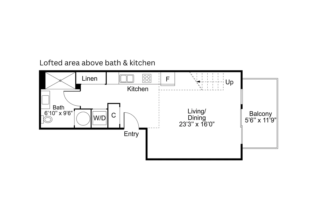 Floor plan Studio - Lofted