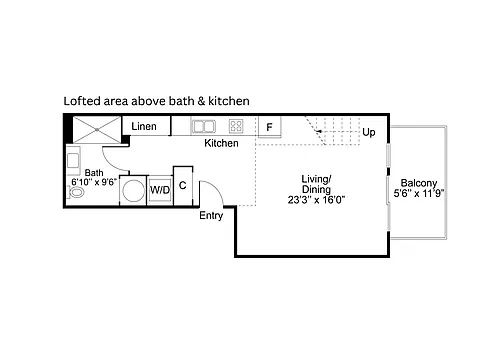 Floor plan Studio - Lofted