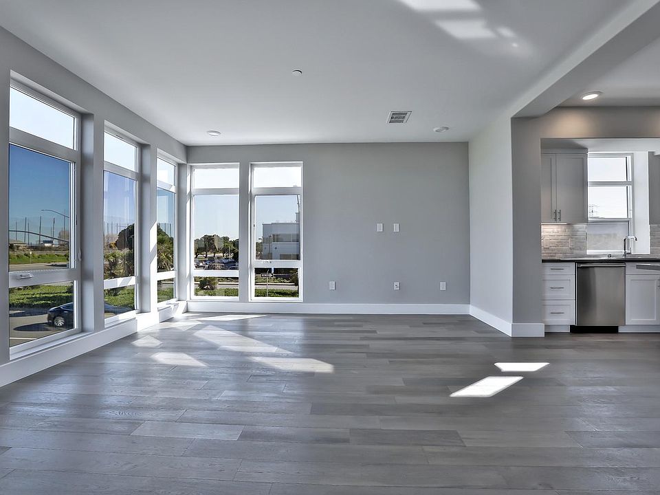 living room and water views