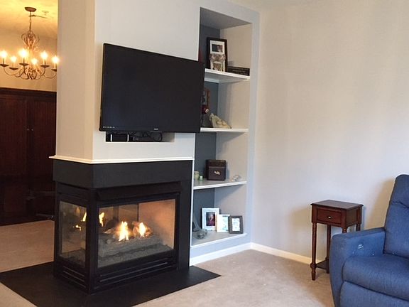 3 sided gas fireplace