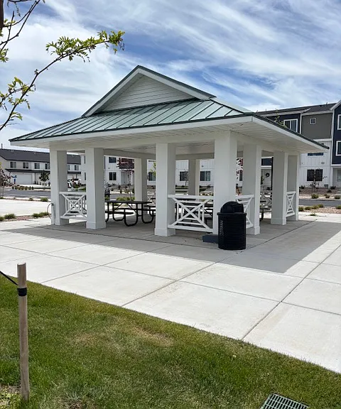 Pavilion in front of house