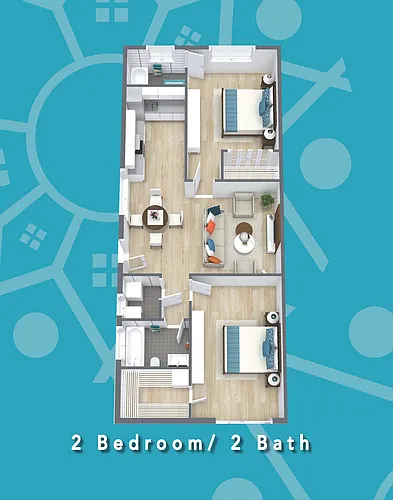 Floor plan 2 Bedroom 2 Bath