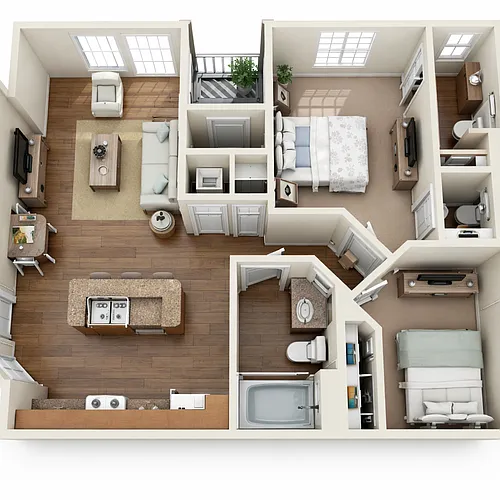 Floor plan Clifftop 2x2