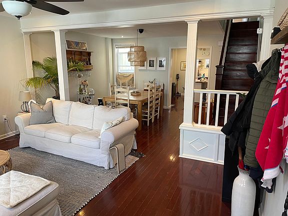 Living room and dining room