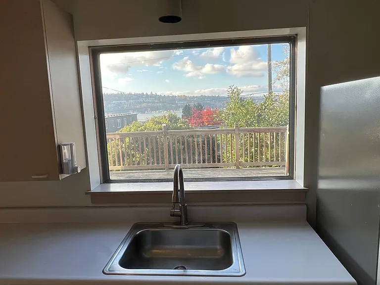 View of Lake Union from kitchen sink!