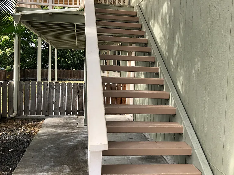 Upstairs to your place. Downstairs private yard gate do not enter