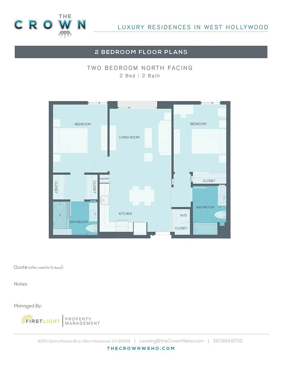 Floor plan 2 BED 2 BATH