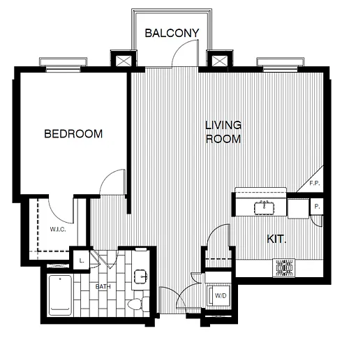 Floor plan 1x1 LG View 895