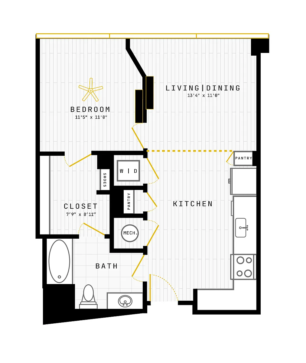 Floor plan 1 Bed/1 Bath-1BR-11