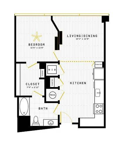 Floor plan 1 Bed/1 Bath-1BR-11