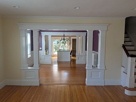 View of dining room and kitchen from living room
