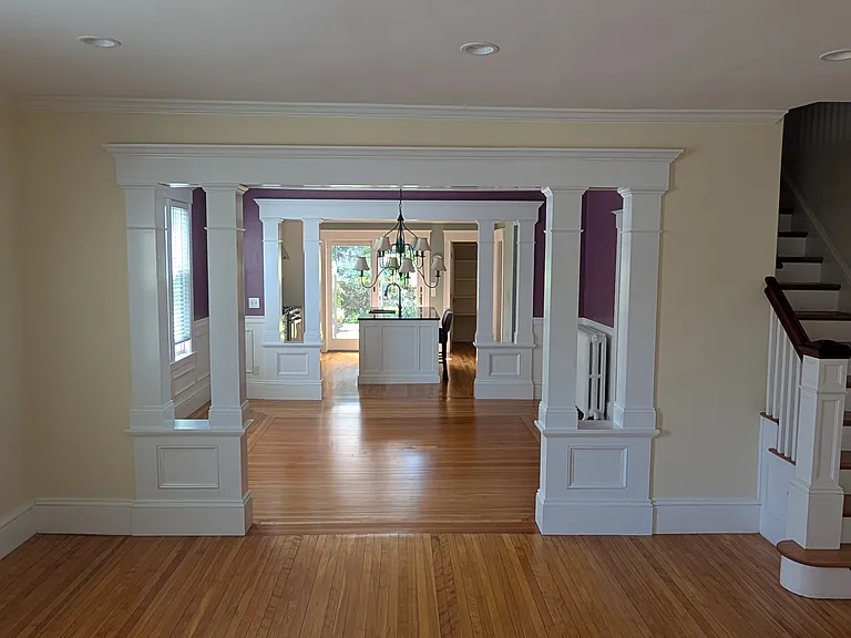View of dining room and kitchen from living room