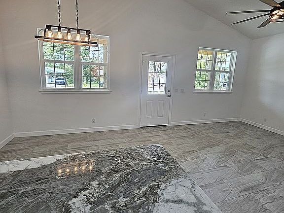 Living room and dining room