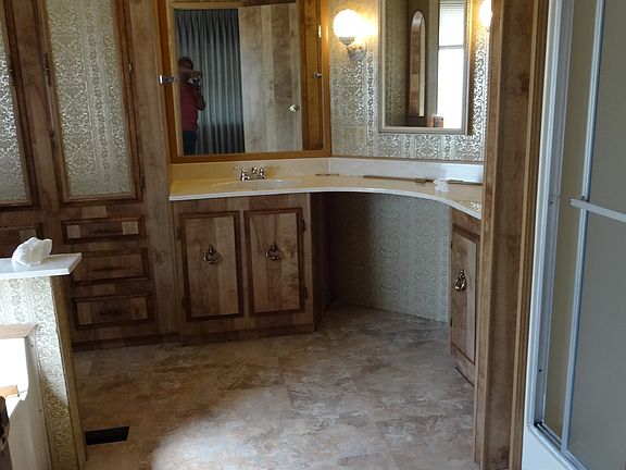 Master bath with new floor