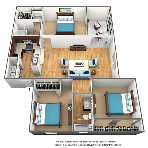 Floor plan C1 - 3 Bedroom 2 Bath