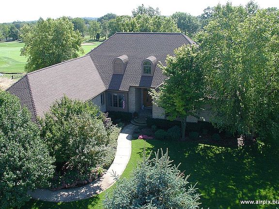 Aerial view; front entrance