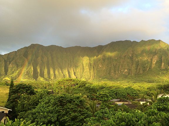 Morning view of the Koolau mountains