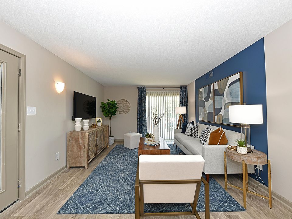 Living Room with Hardwood Style Flooring
