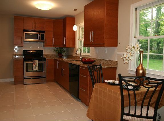 New stainless appliances and cozy eat in area