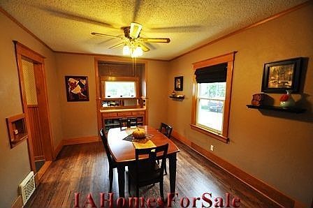 Dining Room - refinished hardwood floors and built in hutch