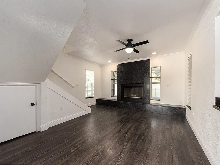 Wood burning fireplace with Marble Mantle/Surround