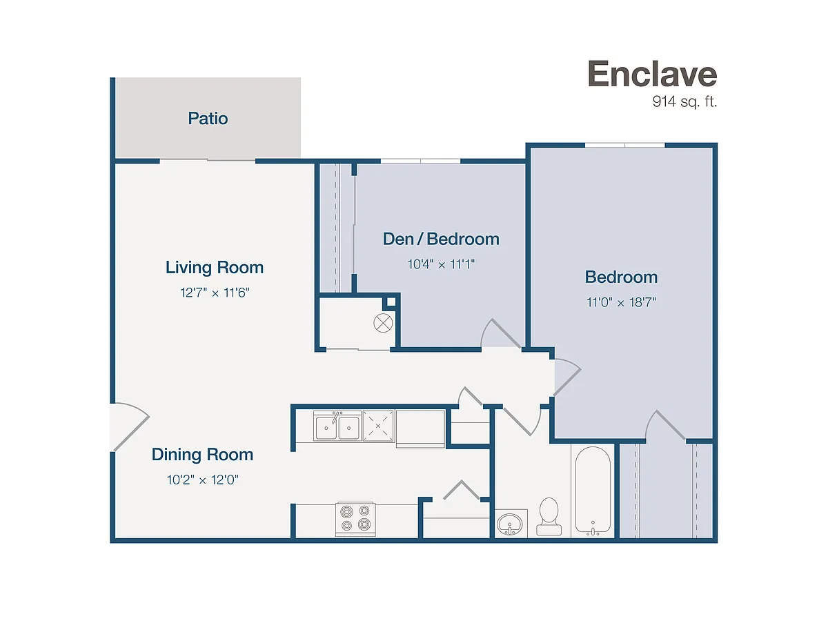 Floor plan 2BD, 1Bth