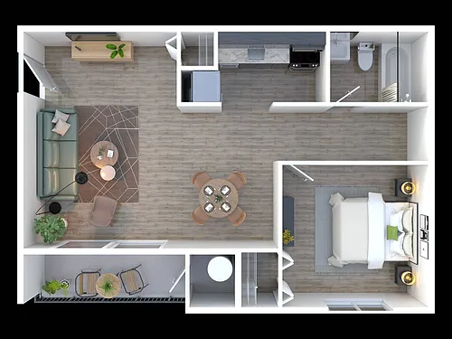 Floor plan 1BD, 1BR Renovated