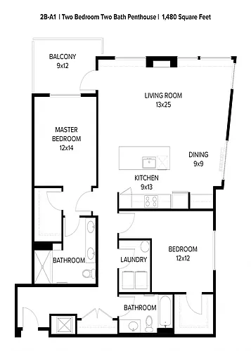 Floor plan 2 Bedroom Penthouse B