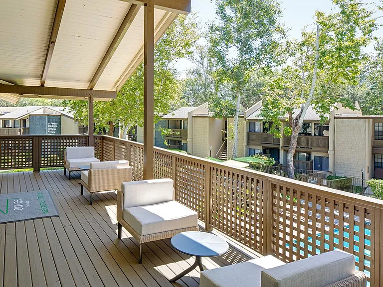 Outdoor terrace with lounge seating