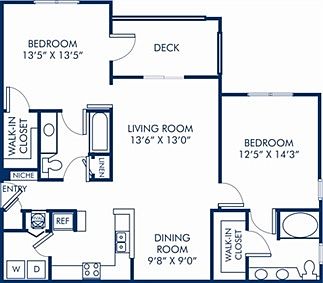 2 bedroom floor plan