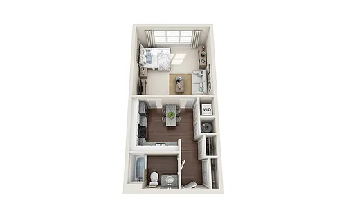 Floor plan S1 - The Hobcaw - Studio, One Bathroom