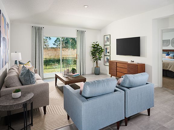 Dining area of the Olympic plan modeled at Lakes at Bella Lago.