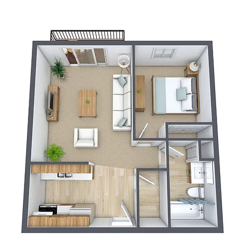 Floor plan One Bedroom 11A