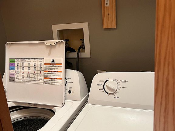 Nice washer and dryer in hallway closet