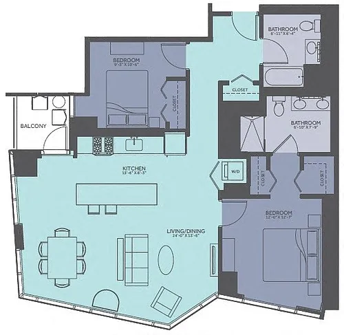 Floor plan 2 Bedroom 04-Tower