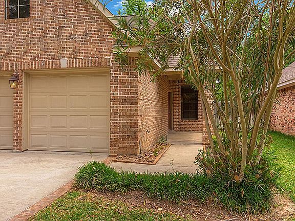 The entry is on the side of the home.