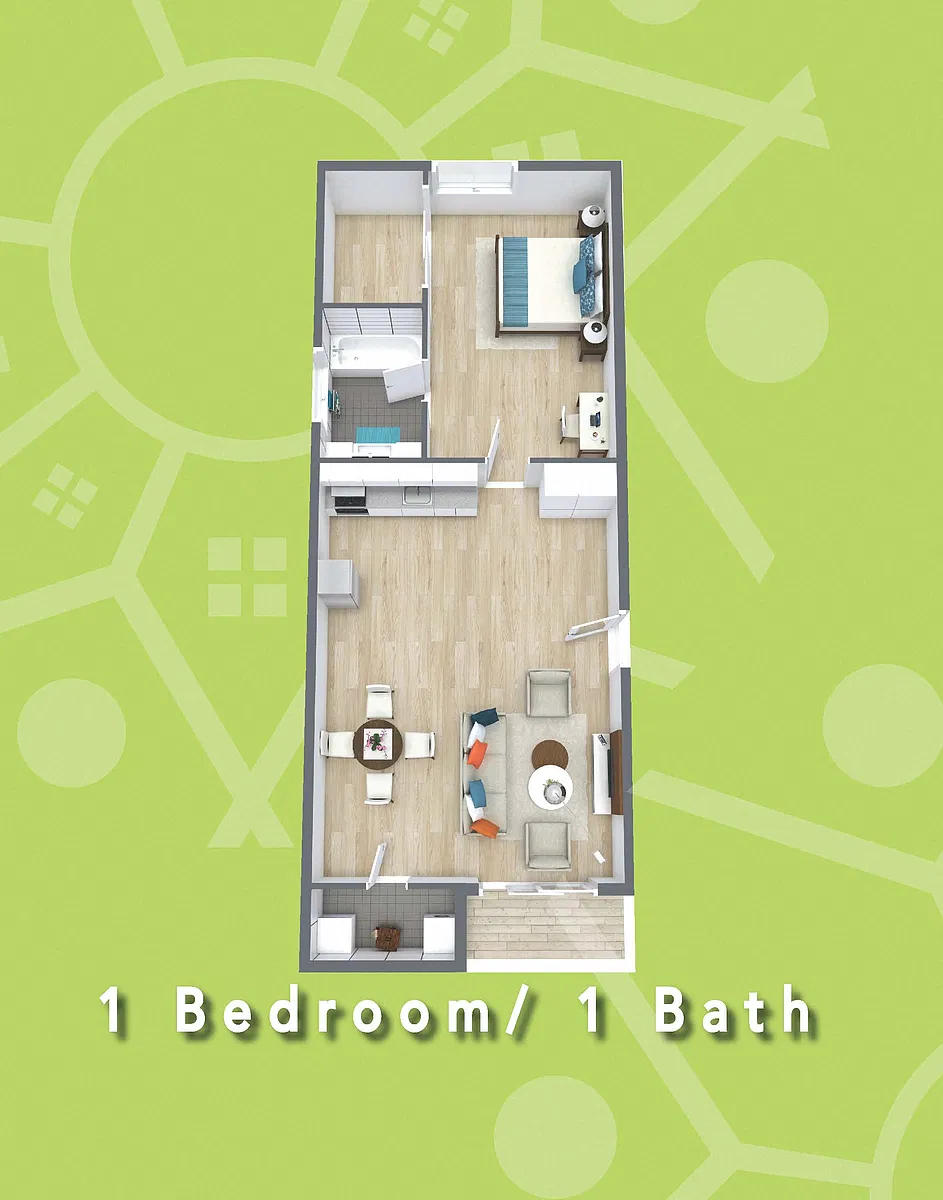 Floor plan 1 Bed 1 Bath