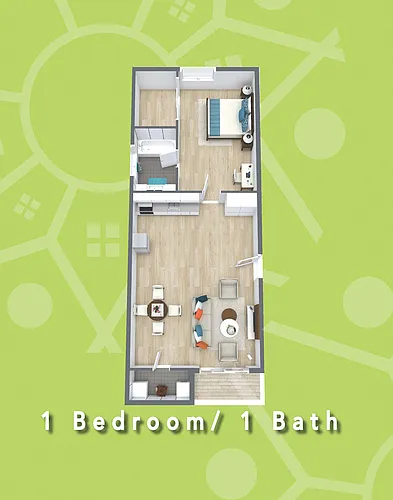 Floor plan 1 Bed 1 Bath